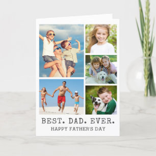 Fars dag BEST PAPPA EVER 5 FOTOkollage Kort