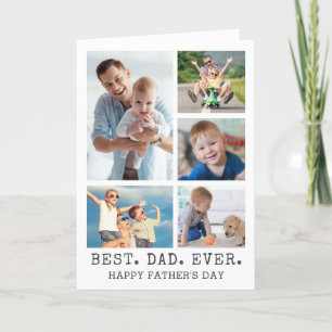 Fars dag BEST PAPPA EVER 5 FOTOkollage Kort