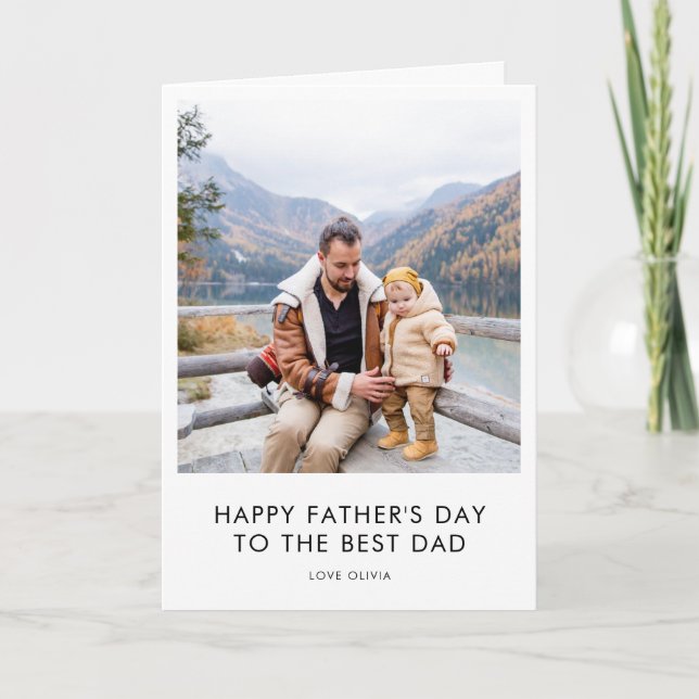 Fars dag Best Pappa | Modern, minimalistiskt foto Kort (Framsida)