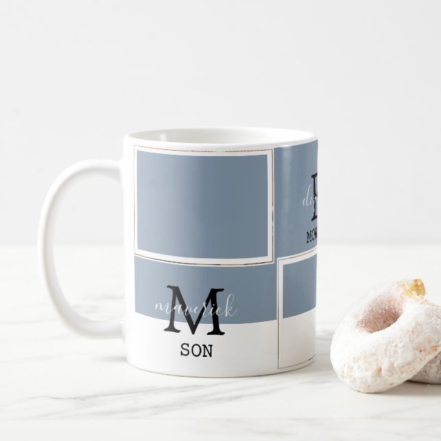 Fars dag Best Pappa någonsin 2-foto med Monogram Kaffemugg (Med munk)
