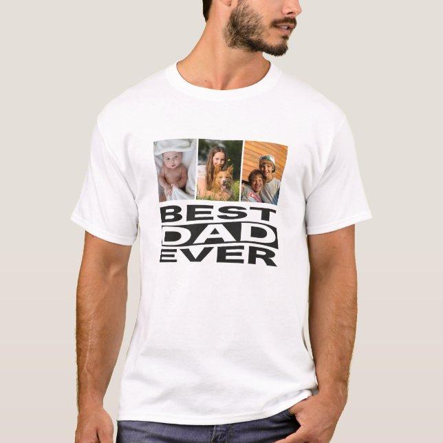 Fars dag Best Pappa någonsin 3-foto T Shirt (Framsida)