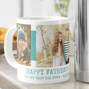fars dag Best Pappa någonsin, 3 foto Teal Jumbo Mugg