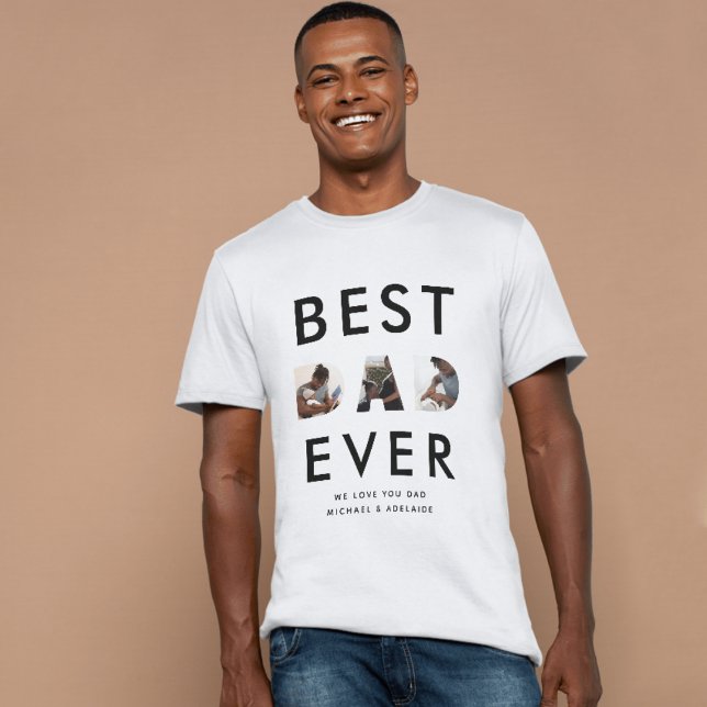 Fars dag Best Pappa någonsin, 3 fotokollage T Shirt (Skapare uppladdad)