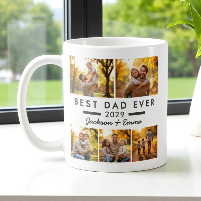 Fars dag Best Pappa någonsin 5-fotokollage Kaffemugg (Skapare uppladdad)