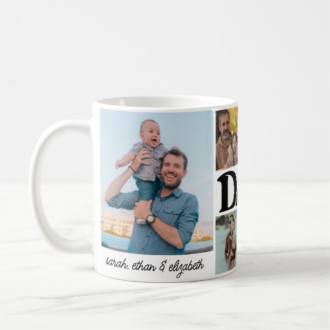 Fars dag Best Pappa någonsin 6 fotokollage Kaffemugg (Vänster)