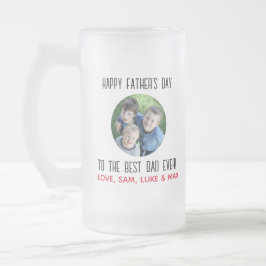 Fars dag Best Pappa någonsin barnfoto Frostat Ölglas