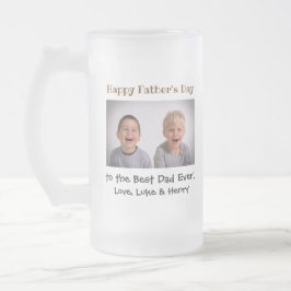 Fars dag Best Pappa någonsin barnfoto Frostat Ölglas