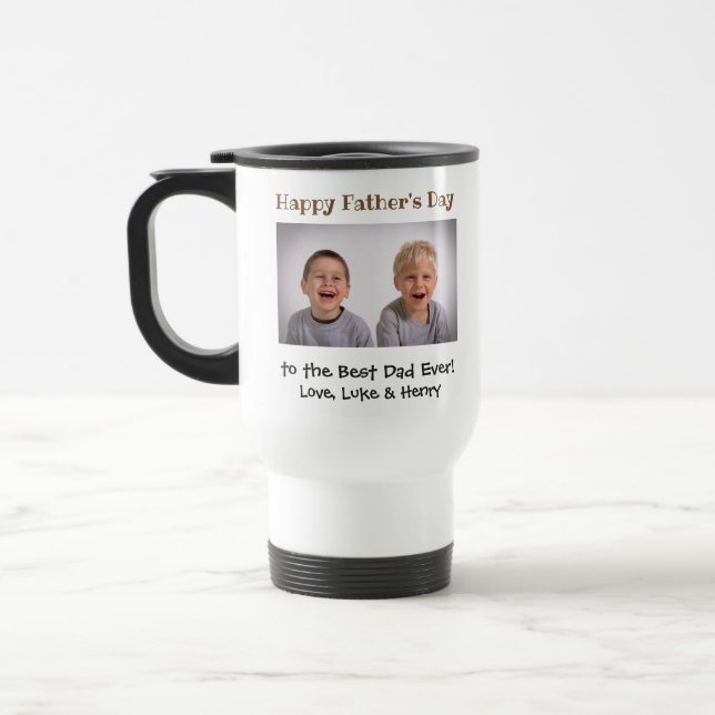 Fars dag Best Pappa någonsin barnfoto Resemugg (Vänster)