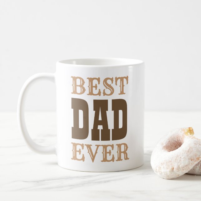 Fars dag Best Pappa någonsin Brown Typography Kaffemugg (Med munk)