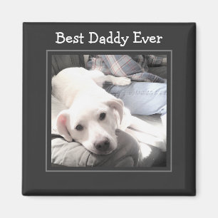 Fars dag Best pappa, någonsin Cute Puppy Hund Phot Magnet