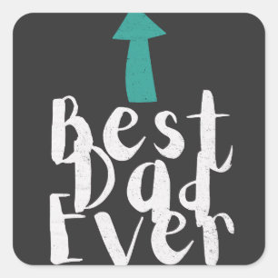 Fars dag Best Pappa någonsin minimalistiskt Fyrkantigt Klistermärke