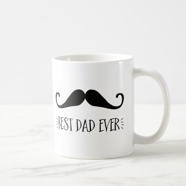 fars dag Best Pappa någonsin Mustache Coffee Mugg (Höger)