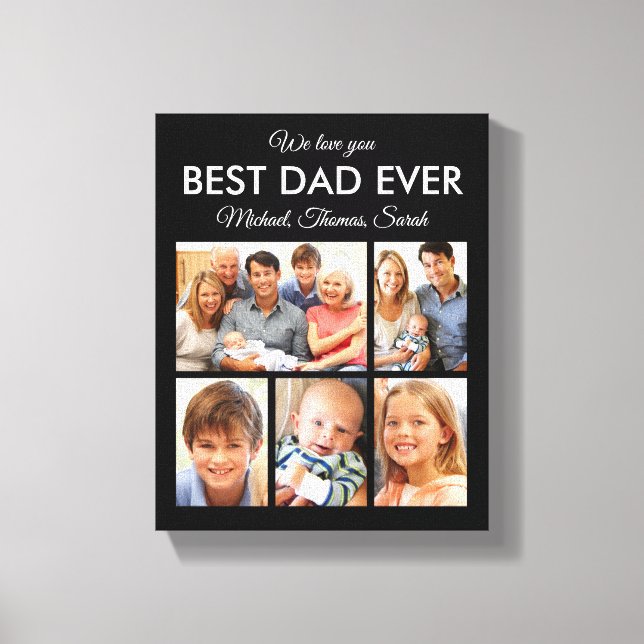 Fars dag Best Pappa någonsin Trendig Photo Collage Canvastryck (Framsida)