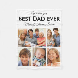 Fars dag Best Pappa någonsin Trendig Photo Collage Fleecefilt