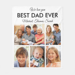 Fars dag Best Pappa någonsin Trendig Photo Collage Fleecefilt