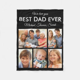 Fars dag Best Pappa någonsin Trendig Photo Collage Fleecefilt