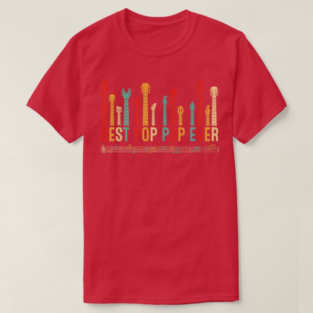 Fars dag Best Pop Pop någonsin Guitar Älskare Guit T Shirt (Design framsida)