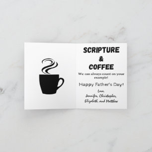 Fars dag Bible Verse Coffee and Scripture Helgkort
