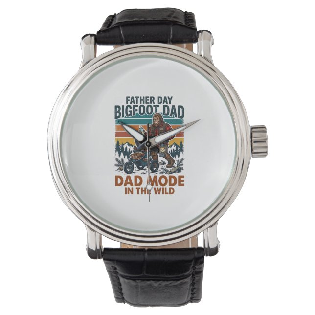 Fars Dag Bigfoot Pappa Tröja Camping Legend Far Armbandsur (Framsida)