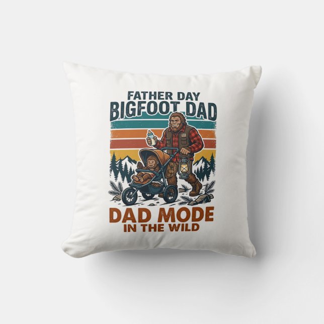 Fars dag Bigfoot Pappa Tröja Camping Legend Far Kudde (Framsida)