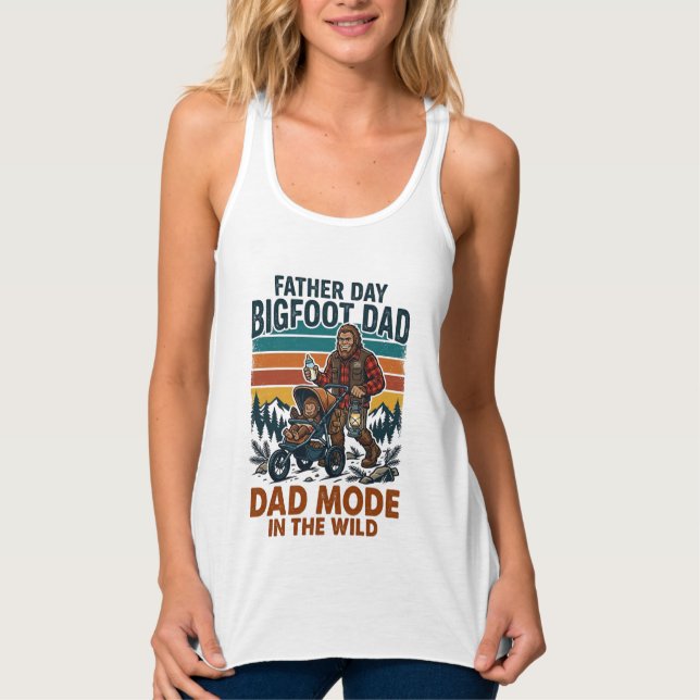 Fars Dag Bigfoot Pappa Tröja Camping Legend Far Linne Med Racerback (Framsida)