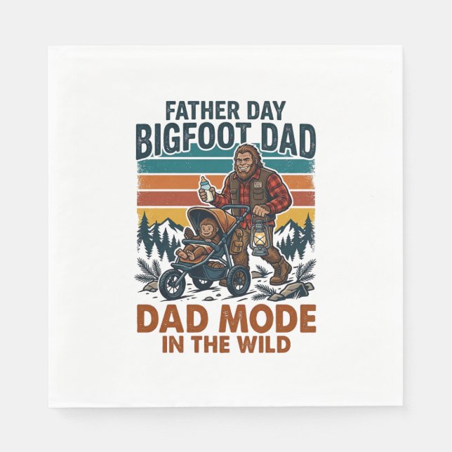 Fars Dag Bigfoot Pappa Tröja Camping Legend Far Pappersservett (Framsidan)