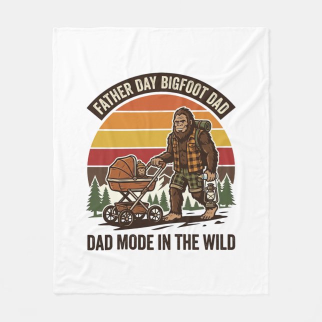 Fars Dag Bigfoot Pappa Tröja Camping Legend Pappa Fleecefilt (Framsidan)