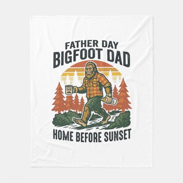 Fars Dag Bigfoot Pappa Tröja Mannen Myten Den Fleecefilt (Framsidan)