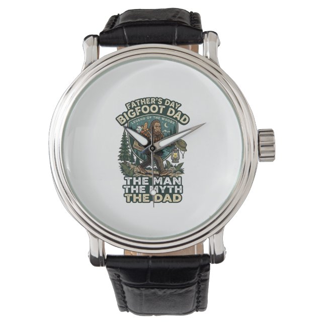 Fars dag Bigfoot Pappa Tröja Stark Tyst Pålitlig Armbandsur (Framsida)