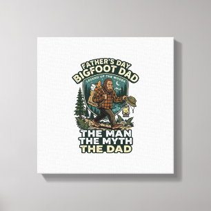 Fars Dag Bigfoot Pappa Tröja Stark Tyst Pålitlig Canvastryck