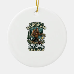 Fars Dag Bigfoot Pappa Tröja Stark Tyst Pålitlig Julgransprydnad Keramik