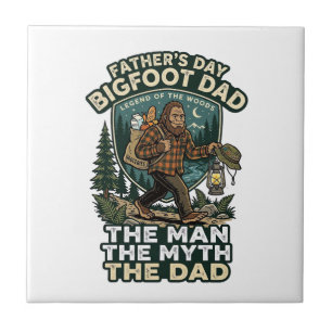 Fars dag Bigfoot Pappa Tröja Stark Tyst Pålitlig Kakelplatta