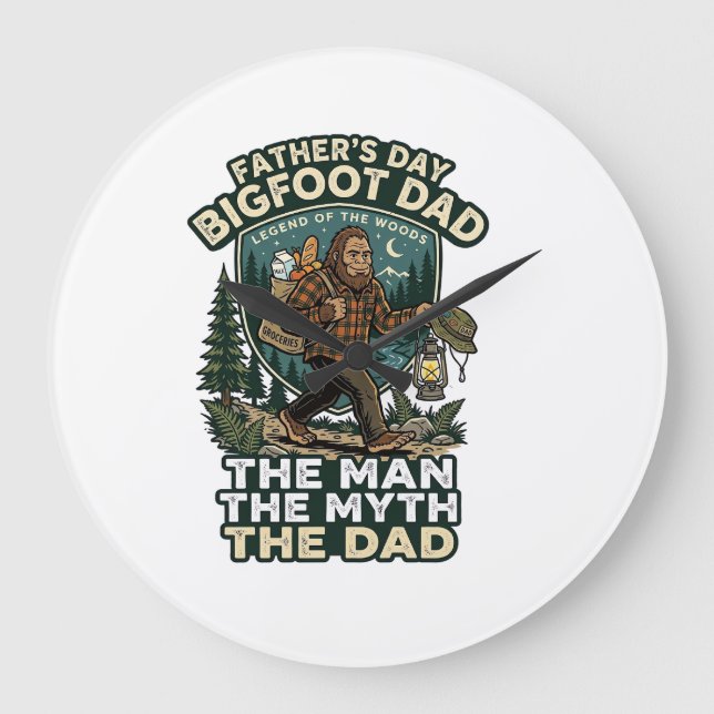 Fars dag Bigfoot Pappa Tröja Stark Tyst Pålitlig Stor Klocka (Framsida)