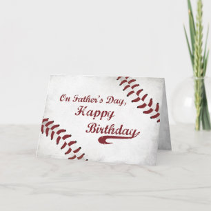 Fars dag Birthday Large Grunge Baseball, sport Kort