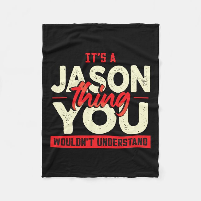 Fars dag Birthday Namn Jason Fleecefilt (Framsidan)
