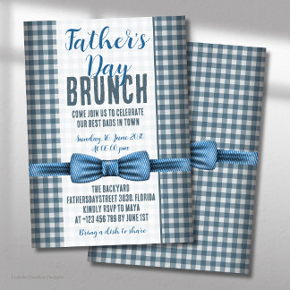 Fars dag Blå Flaska Brunch Inbjudningar