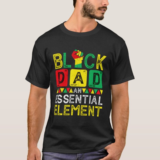 Fars dag Black Pappa Essential Elet Junth T Shirt (Framsida)