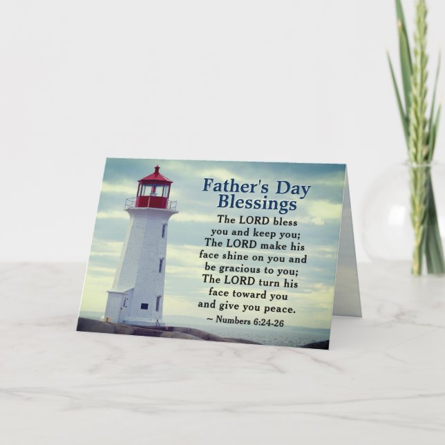 Fars dag Blessings, nummer 6:24 fyr Kort (Framsida)