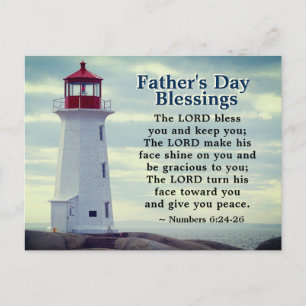 Fars dag Blessings, nummer 6:24 fyr Vykort