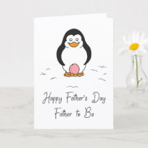 Fars dag blivande pappa till en flicka pingvin med