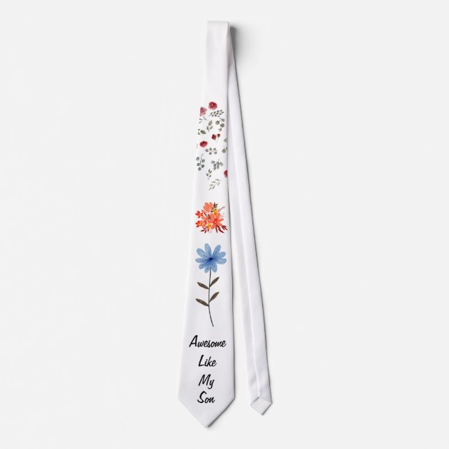 Fars dag Blommigt Necktie: Fantastisk som min son Slips (Framsida)
