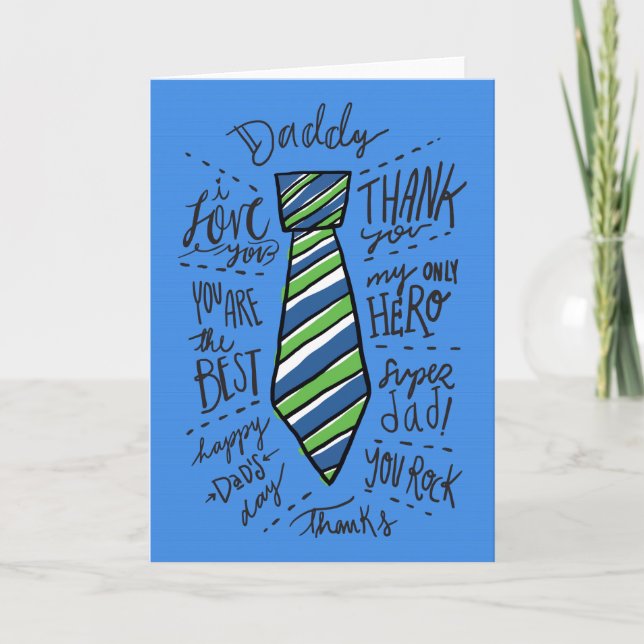 Fars dag - Blue - "Pappa" Tie Kort (Framsida)