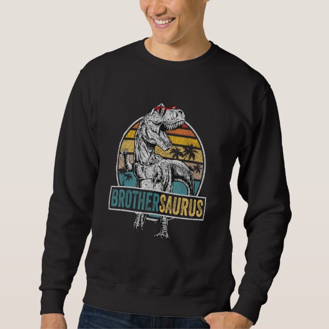 Fars dag Brothersaurus T Rex Dinosaur Brothersa Lång Ärmad Tröja (Framsida)