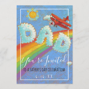 Fars dag Brunch Flygplan Rainbow Inbjudningar