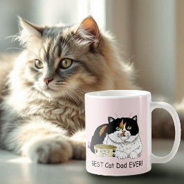 Fars dag Calico cat Kaffemugg