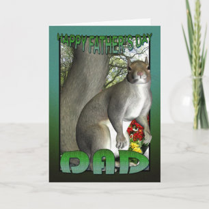 Fars dag Card-ekorre Kort