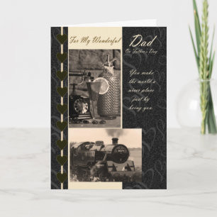 Fars dag Card Pappa, med Tåg Kort
