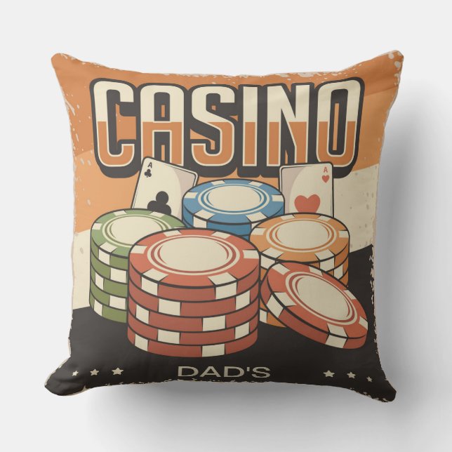 Fars dag Casino Poker Chip Kudde (Framsida)