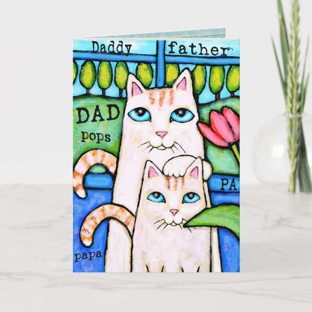 Fars dag Cat-hälsningskort Kort (Framsida)
