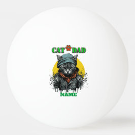 Fars dag - CAT PAPPA. Redigerbart namn/meddelande Pingisboll